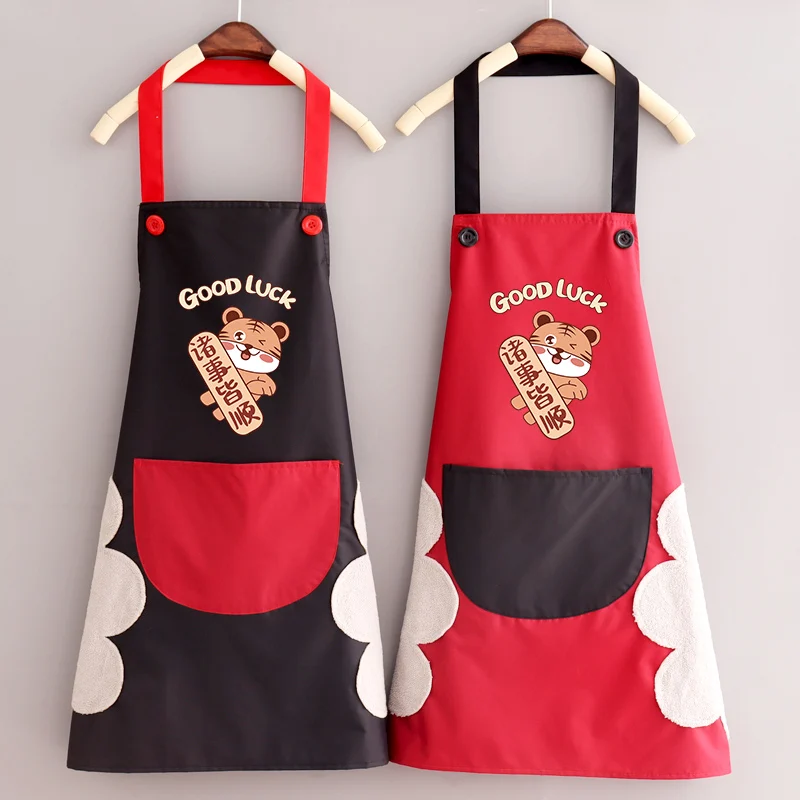 

Tiger Year Adult Waterproof Fashion Apron Female Cute Household Kitchen Cooking Apron Male Custom Advertising