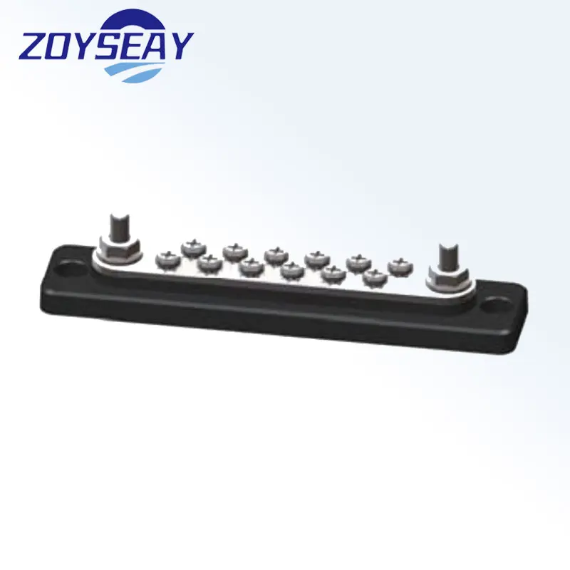 

12 Gang Terminals Distribution Block-Busbar 48V 150A Black Terminal Block Bus For Cars RV Ship Yacht and Other Power Systems