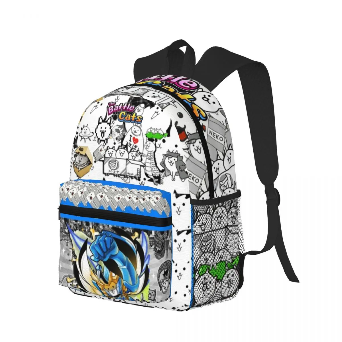 Battle Cats - Cosmo Printed Lightweight Casual Schoolbag For School, Outdoor, Shopping, Office 16in