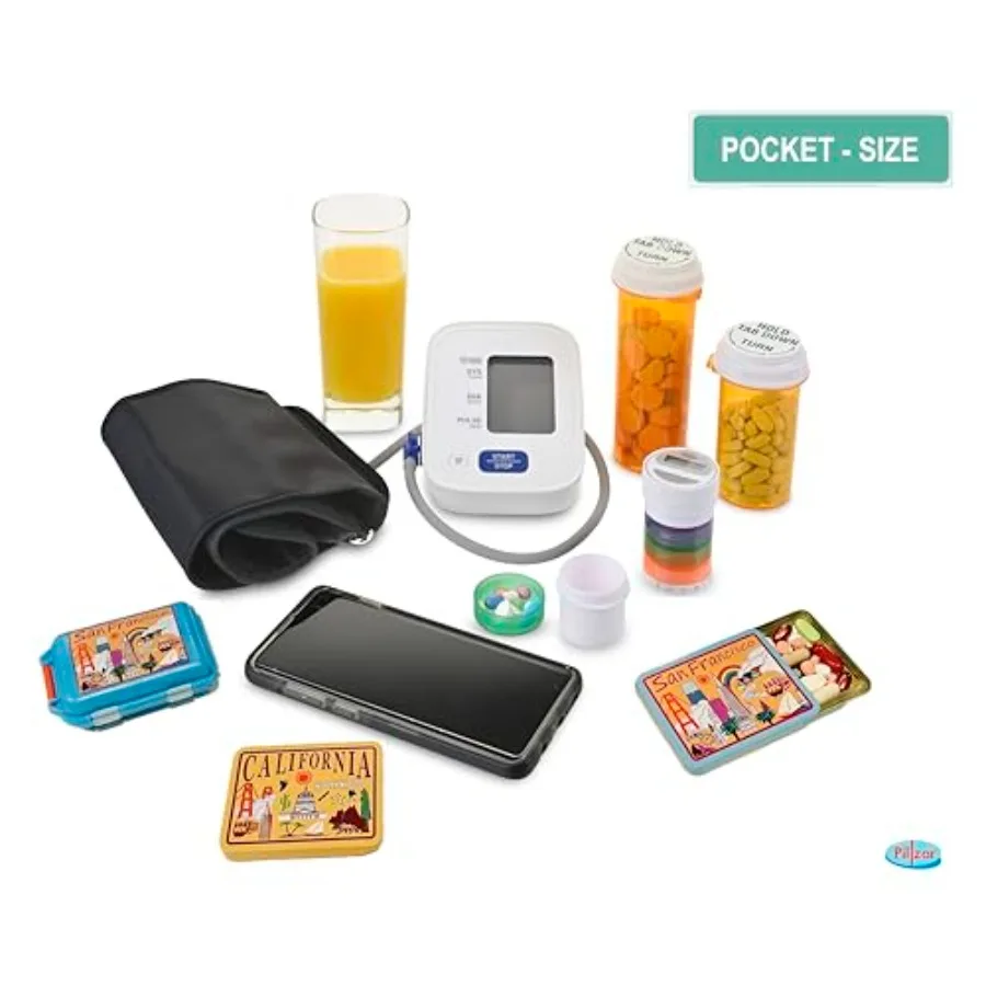 New York Fridge Magnet by, Tin Portable Pill Box with 3 Compartments, Vitamin Organizer, Unique Collectible Souvenir Gift, Trav view 4