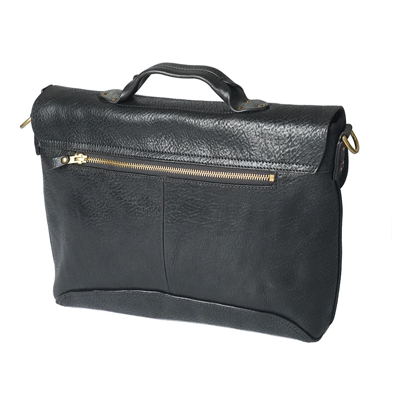 Bolsos de cuero hechos a mano para hombre, maletín informal OL para ordenador portátil, bolso Retro de cuero para ordenador, bolsos de mensajero de hombro con hebilla masculina