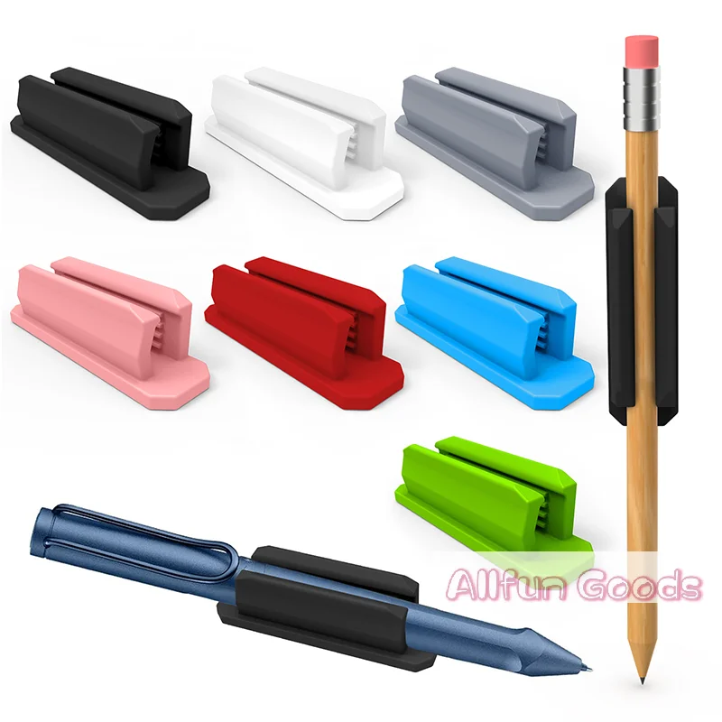 Self-Adhesive Silicone Pen Clip Wall Mounted Pencil Clip Desktop Marker Pen Ballpoint Pen Storage Holder Home Office Organizer