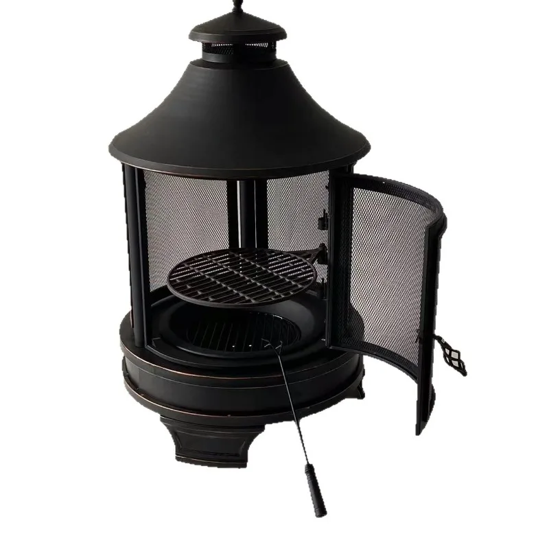 

Outdoor large barbecue grill camping barbecue grill villa household firewood charcoal heating stove