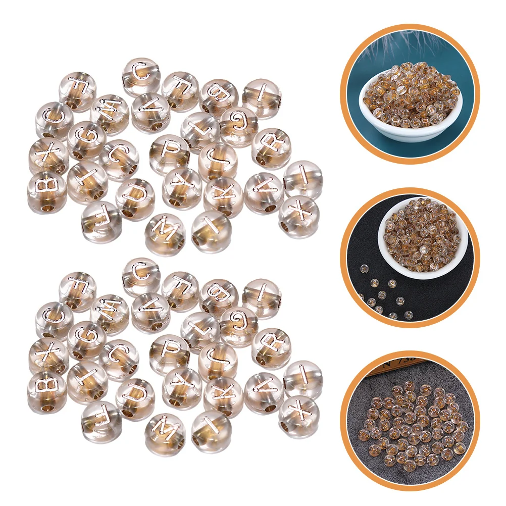 4 sacchetti di perline acriliche sciolte con lettere inglesi, perline distanziatrici rotonde fai da te per braccialetti, collane, accessori per la creazione di gioielli