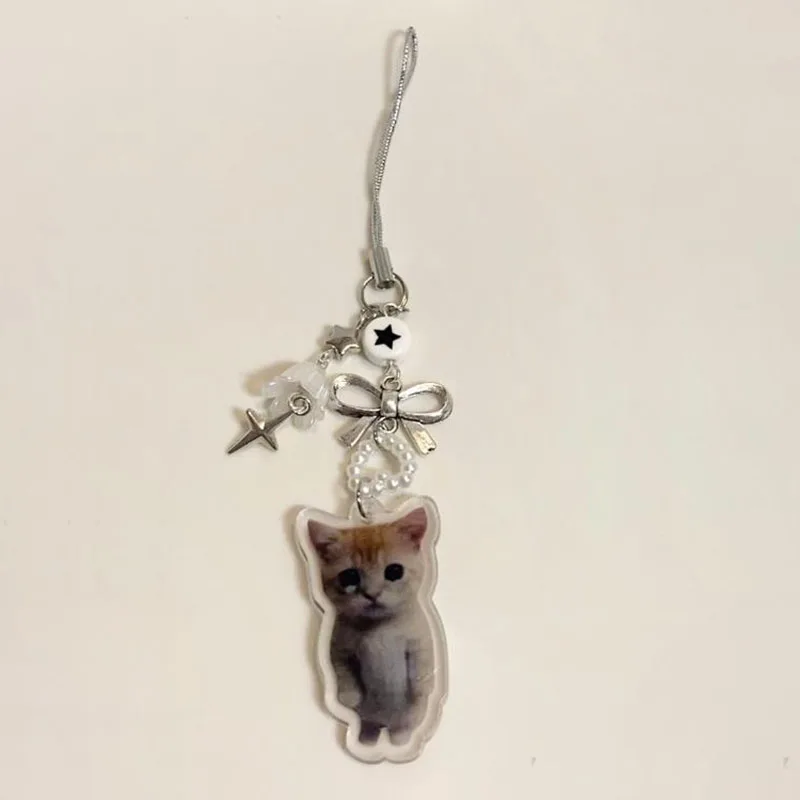 Cat Pattern Matching Phone Charm Strap Y2k Beaded