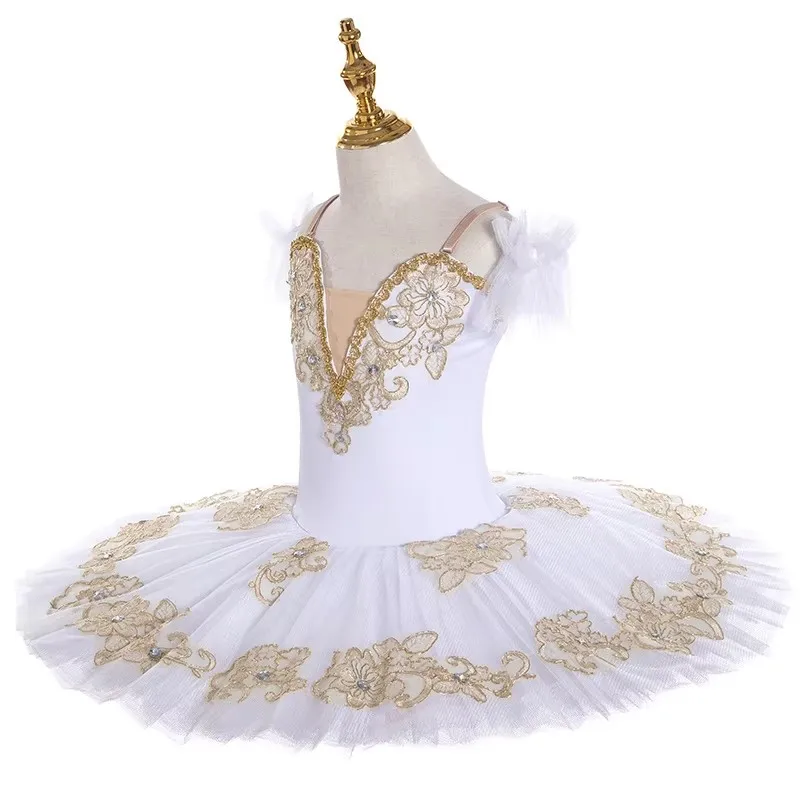 ใหม่สีขาวบัลเล่ต์ Tutu กระโปรงเด็ก White Swan Lake Dance เครื่องแต่งกายความงามเต้นรําเสื้อผ้า