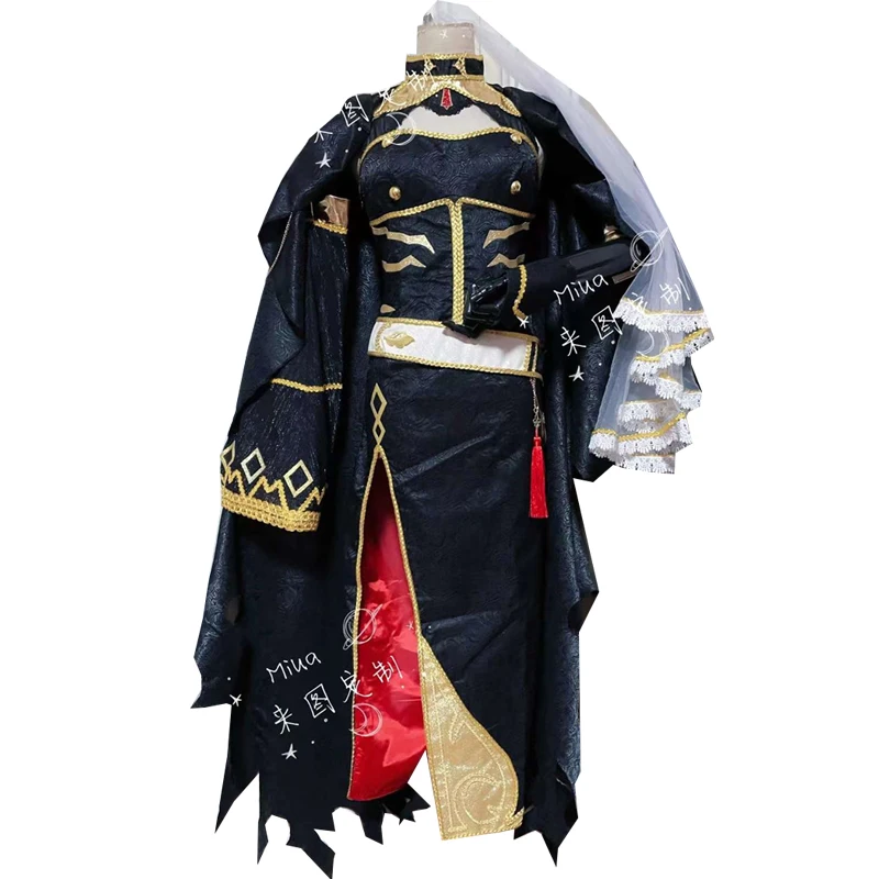 Custom Size Vtuber Mori Calliope Cosplay Costume Black Dress Halloween Uniform Women Anime Outfits Tailor Customized Made Suits