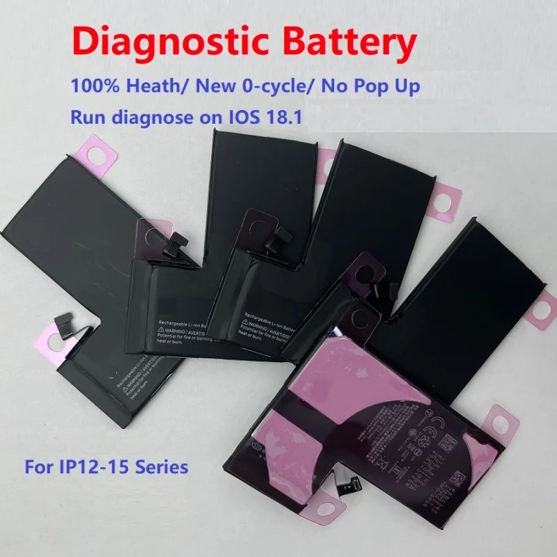 For Iphone 12 13 14 15 Diagnostic Battery Premium Standard Capacity 0 Cycle Durable No Pop Up 100% Heath Stable On IOS 18 &26