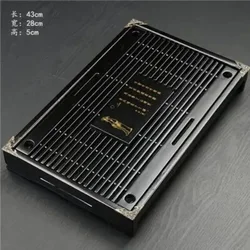 Solid wood tea tray Drainage water storage kung fu tea set Drawer board table Chinese tea room ceremony tools