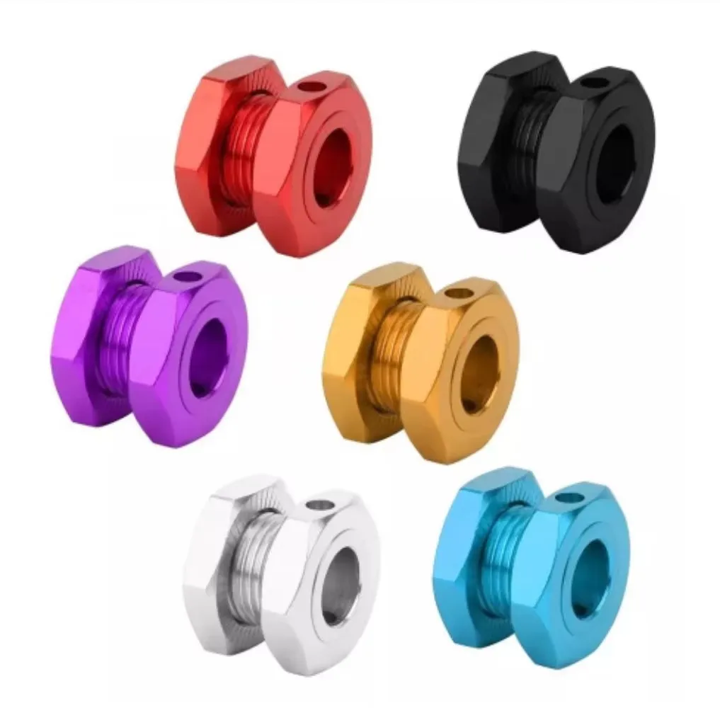 4PCS Aluminum Alloy Hex Adapter 12mm To 17mm Wheel Hex Hubs Adapter Extension Conversion Nuts for 1/10 RC Car Upgrade 1/8 Tires