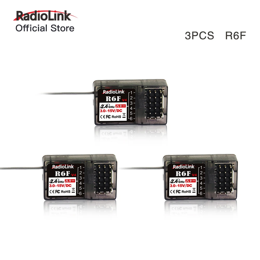 Radiolink R6F Récepteur RC 2,4 GHz 6 canaux grande portée jusqu'à 400 m pour voitures et bateaux Compatible avec les séries RC6GS V3/RC4GS V3/T8FB/T8S/ RC8X/T16D/T12D Radiolink R6F Récepteur RC 2,4 GHz 6 canaux grande portée jusqu'à 400 m pour voitures et bateaux Compatible avec les séries RC6GS V3/RC4GS V3/T8FB/T8S/ RC8X/T16D/T12D