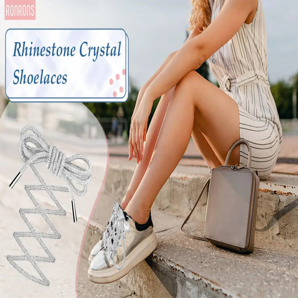 Lacets de chaussures en strass de 120 cm, lacets de luxe avec diamants, cordon de serrage pour baskets, lacet brillant, corde ronde en cristal scintillant pour décoration.