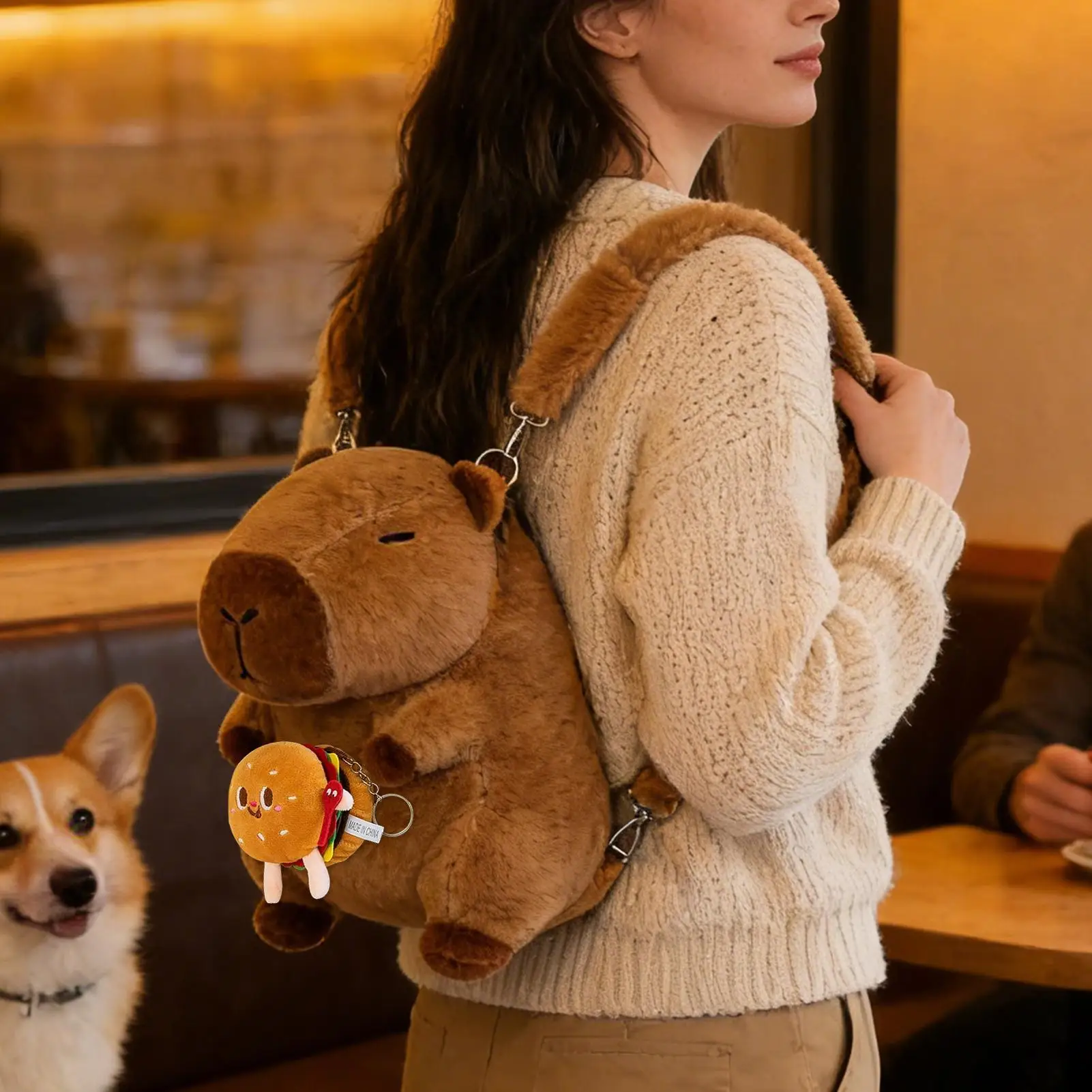 Plecak Pluszowy Duża Pojemność Torba na Książki Artykuły Szkolne Plecak Pluszak dla Dzieci Dziewczynek Urodziny Podróże Wyjazdy na Jednodniowe Wyjazdy