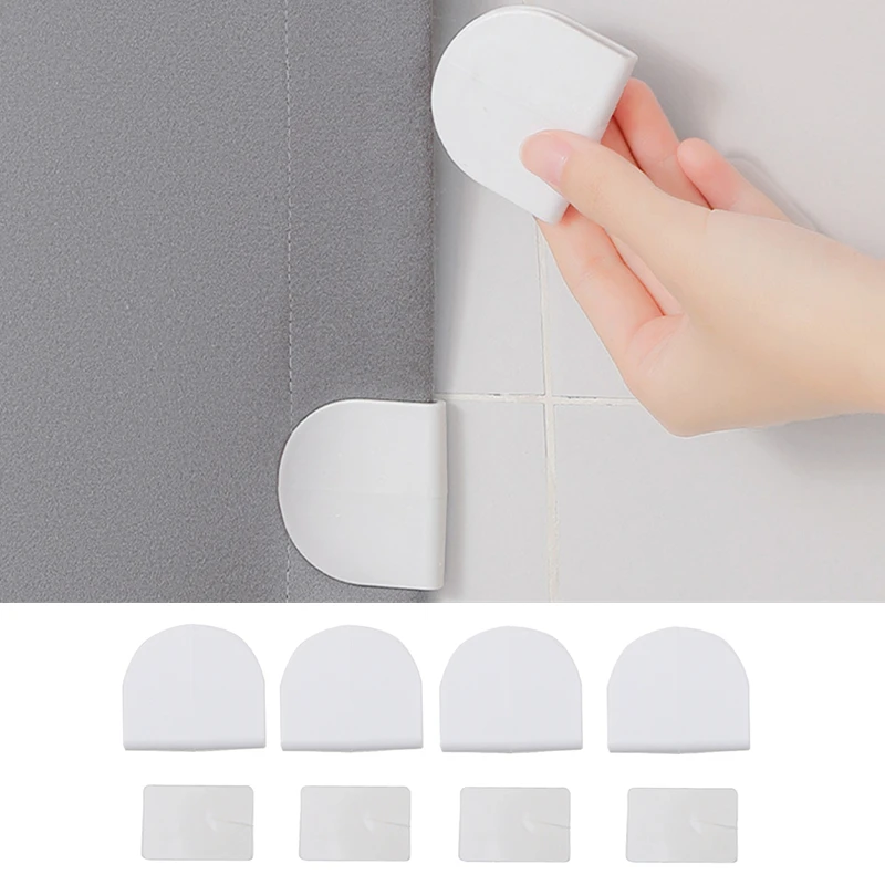 Shower Splash Clips For Curtains Windproof Stop Protect Clip Windproof Stop Protect Clip Self-Adhesive Curtains Holder Splash