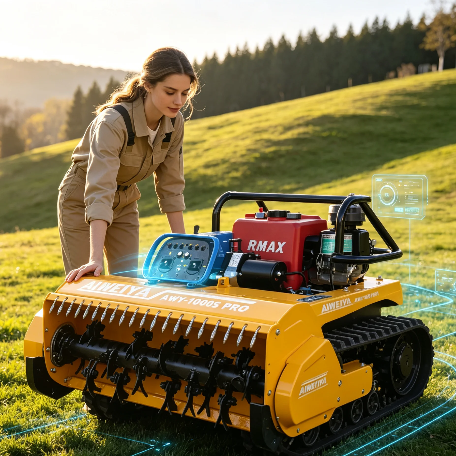 Customized Mountain Farm Flail Mower Rough Ground Adaptable Lawn Mower Thick Stem Grass Cutting Lawn Mowers