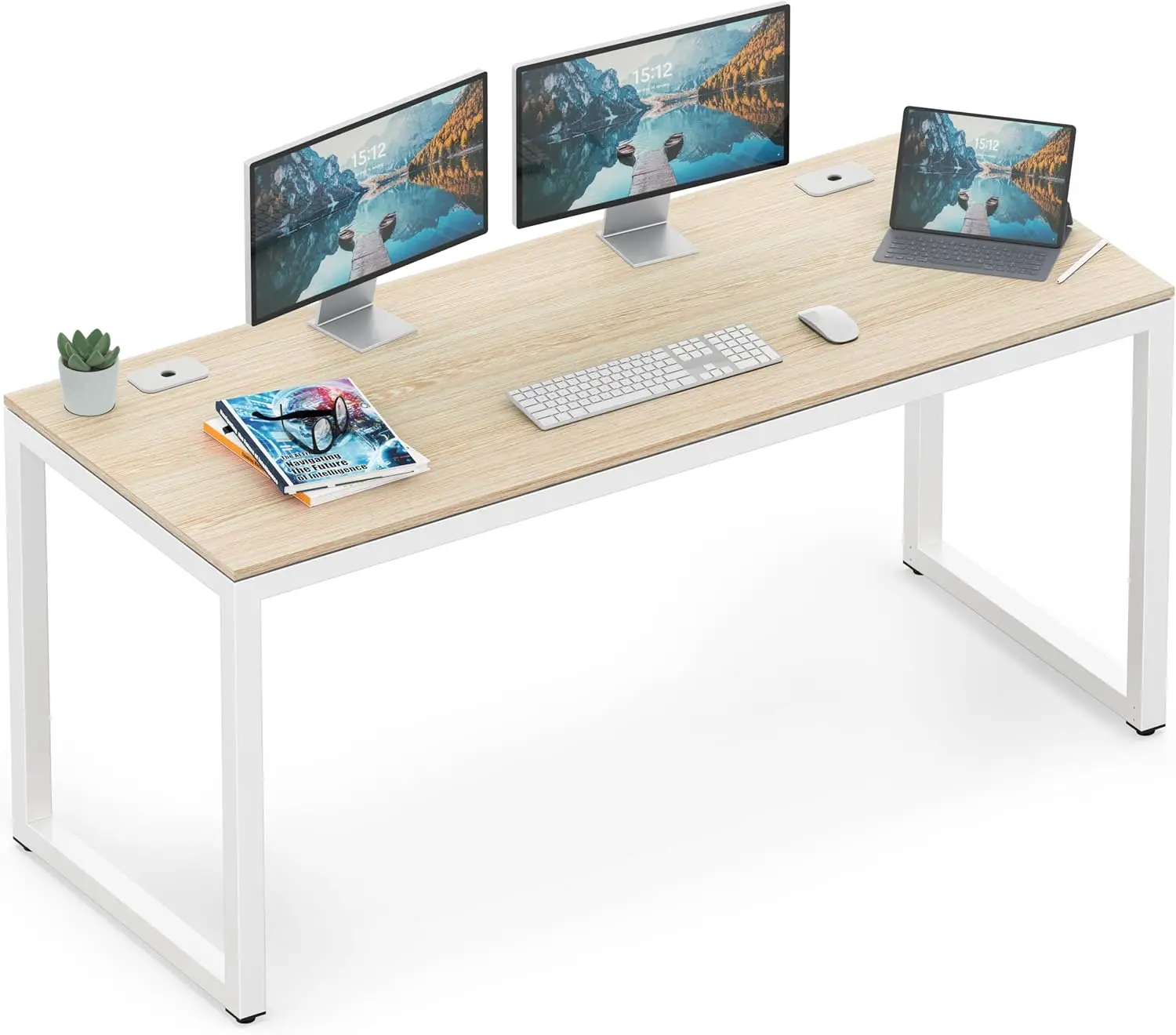 

55-Inch Commercial-Grade Office Computer Desk, Maple