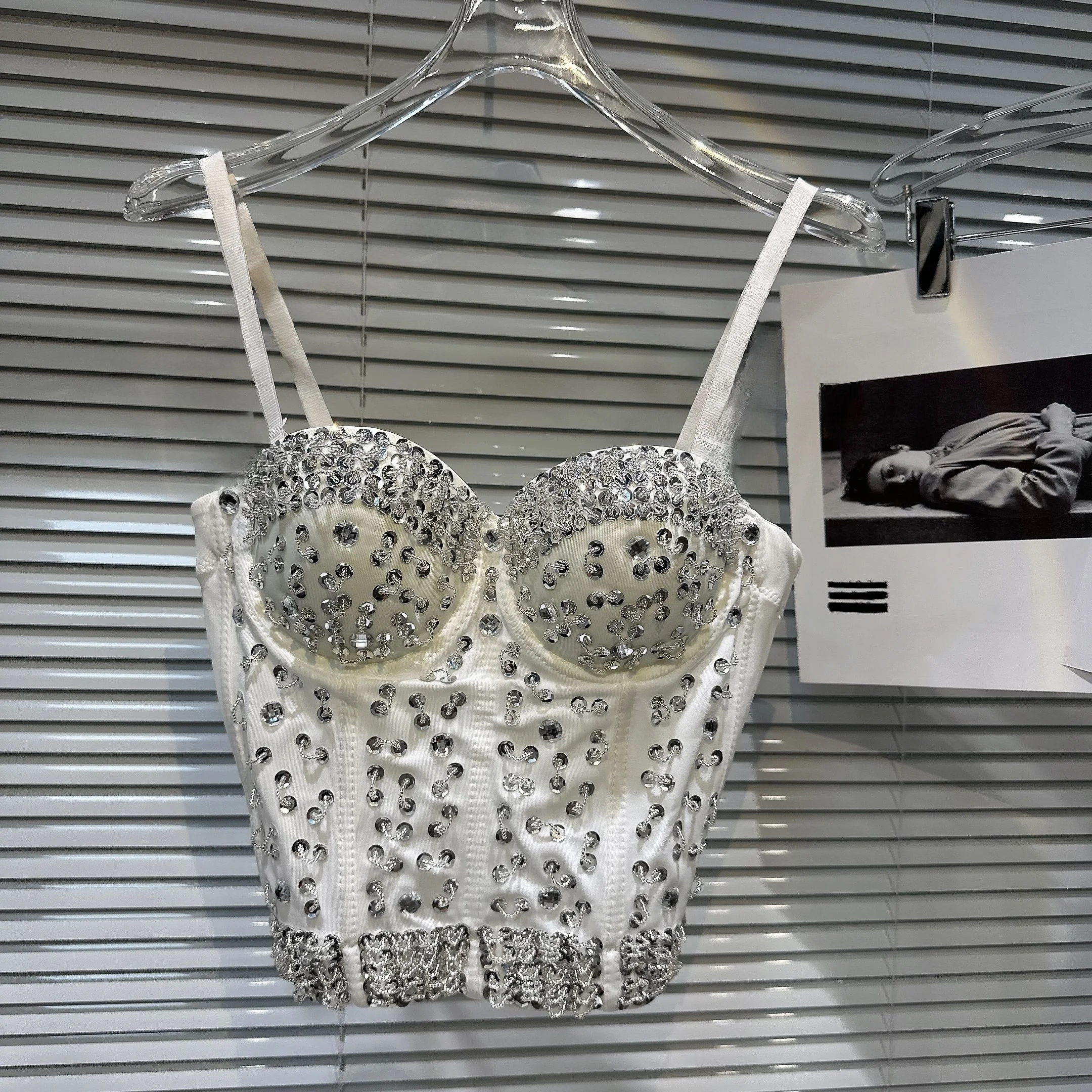 مطرز Fibone تصميم المحاصيل الأعلى حزام سترة الثقيلة التطريز iny الترتر ثلاثية الأبعاد تصميم ort Sle التصميم الأصلي المرأة سترة #3