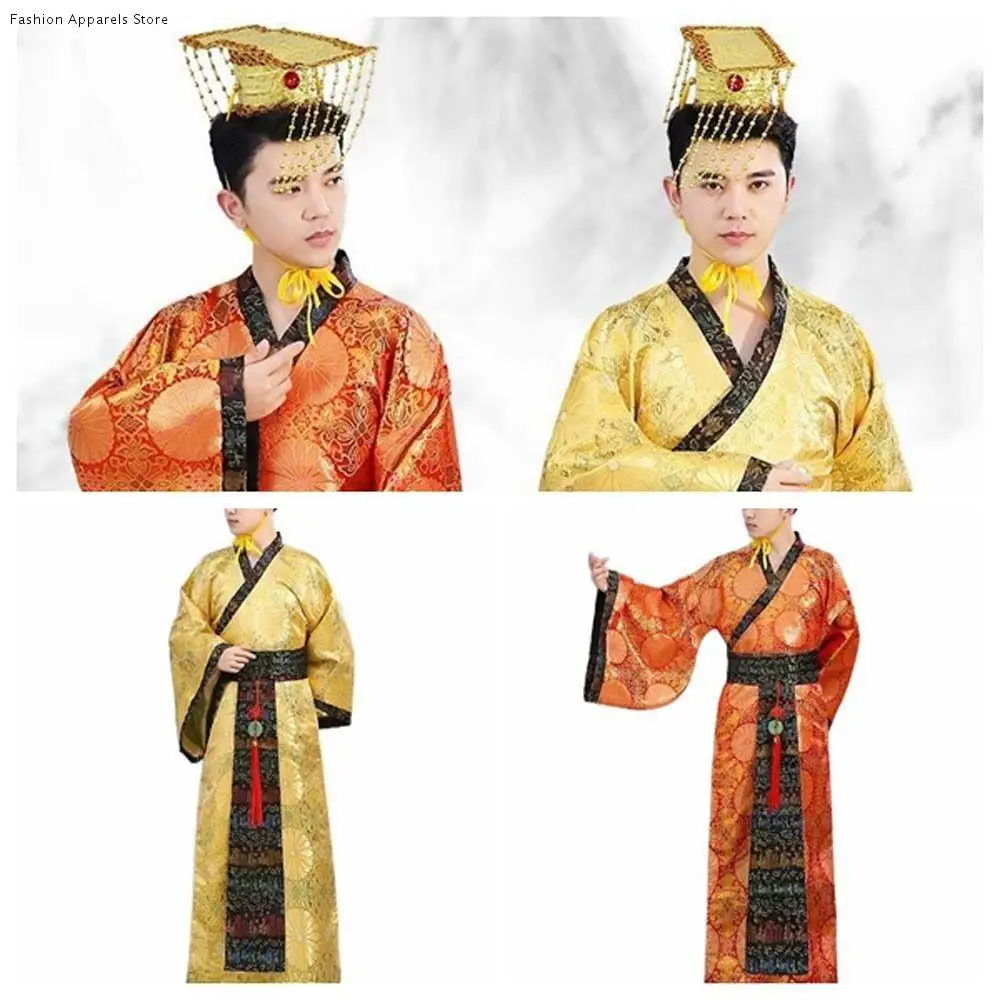 

Наряд древние китайские мужские сценические костюмы ханьфу китайский императорский король сценическая одежда китайские мужские древние платья династии Хань