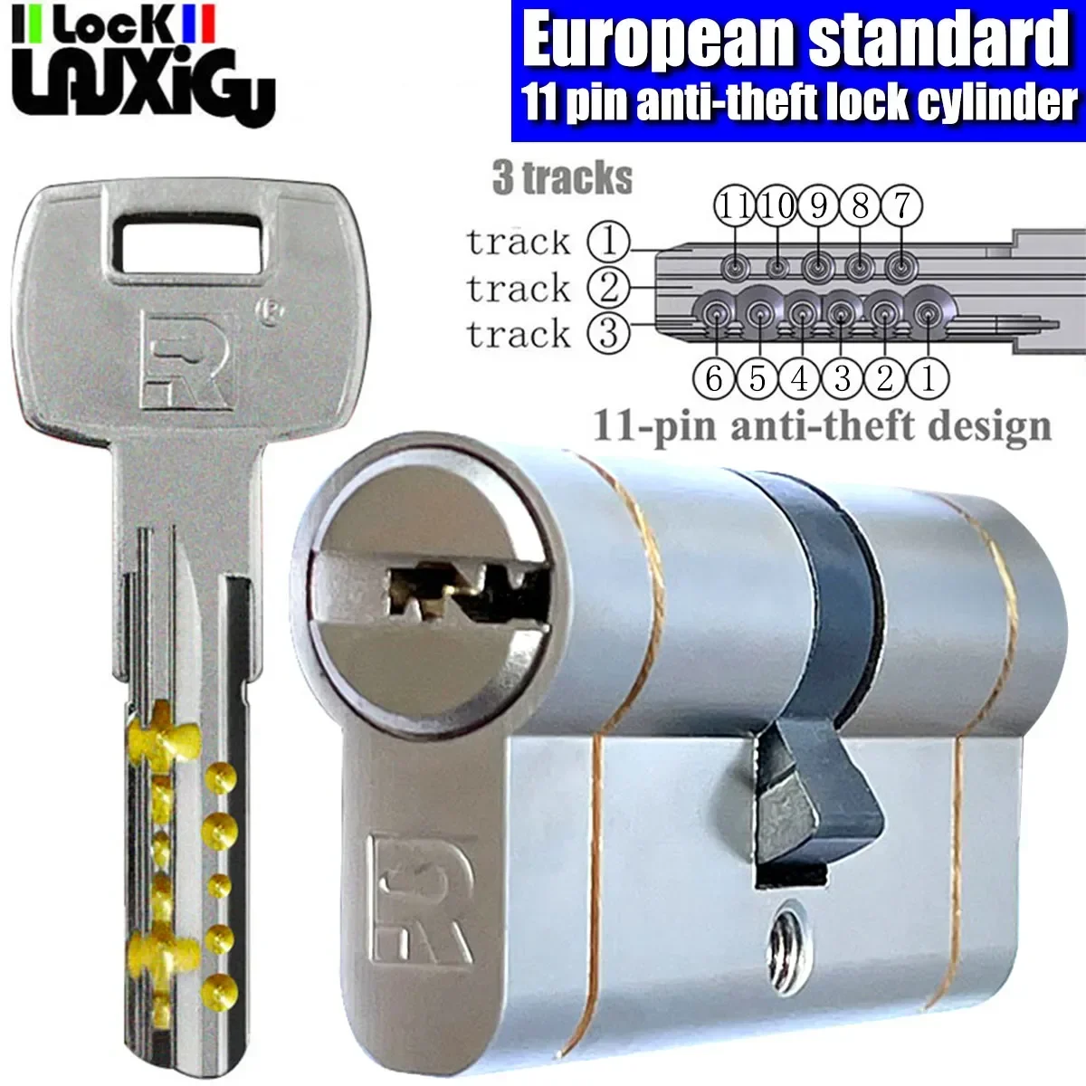 European standard high quality Cylinder door ，11-pin anti-theft cylinder door  Entry door lock Cylinders for locks