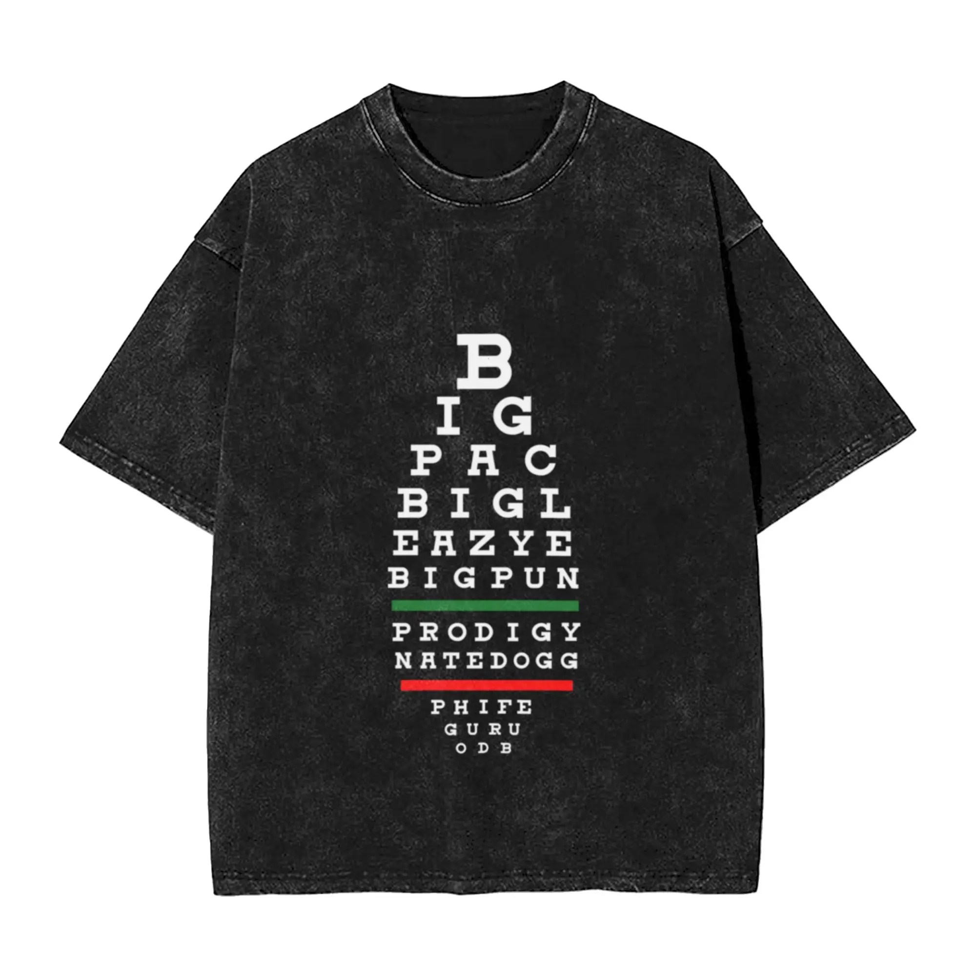 Old School Hop Hop Rap Legends Eye Chart Unique Cool A T-Shirt Oversized Short Sleeve Men's Women's Cotton Tees Tops