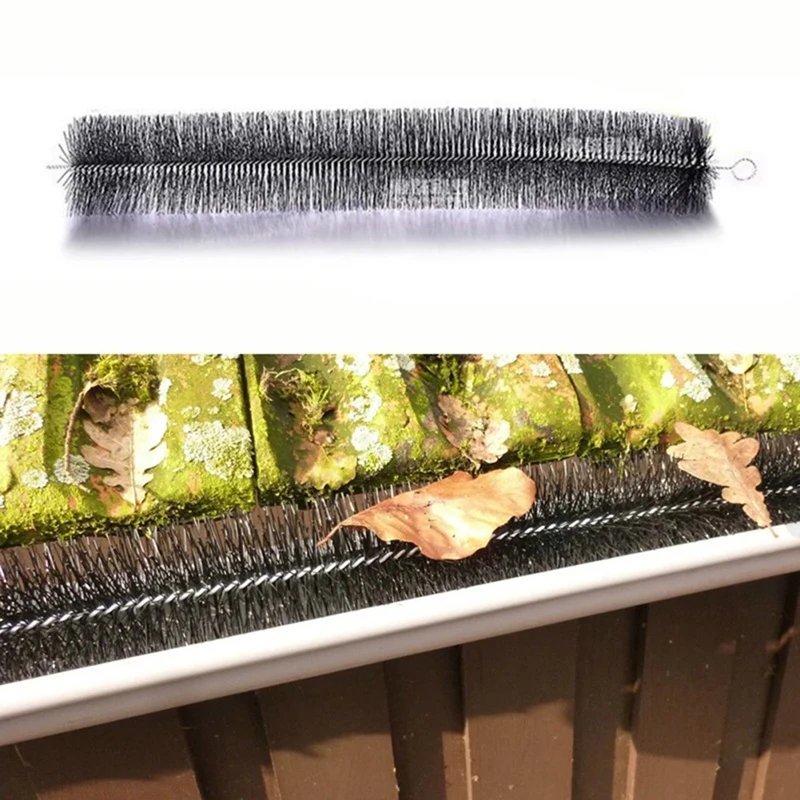 GTBL 13.12Ft Pipes Gutter Brush Downspouts Leaf Anti-Clogging For Roof Garden Home Cleaning Tools Garden Tools Black