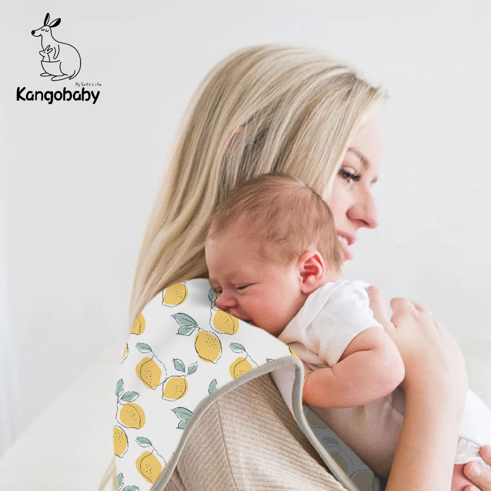 Kangobaby #My Soft Life# New Arrival All Season 6 Layers Baby Muslin Burp Cloth 100% Cotton Breathable Antibacterial Newborn Bib