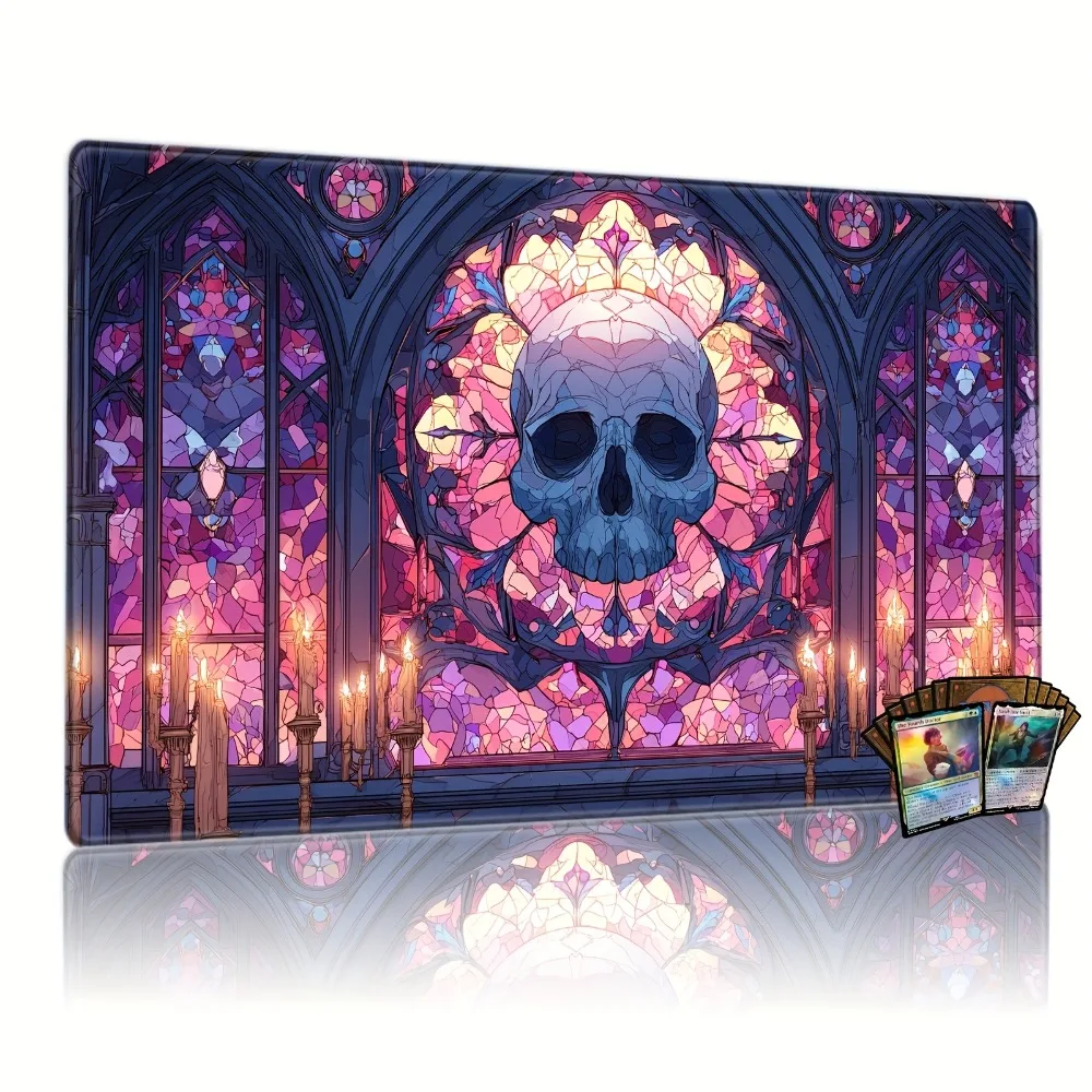 Gothic church skull rubber game mat, compatible with TCGCG/RPG, is the perfect choice for parties and game nights, and an ideal