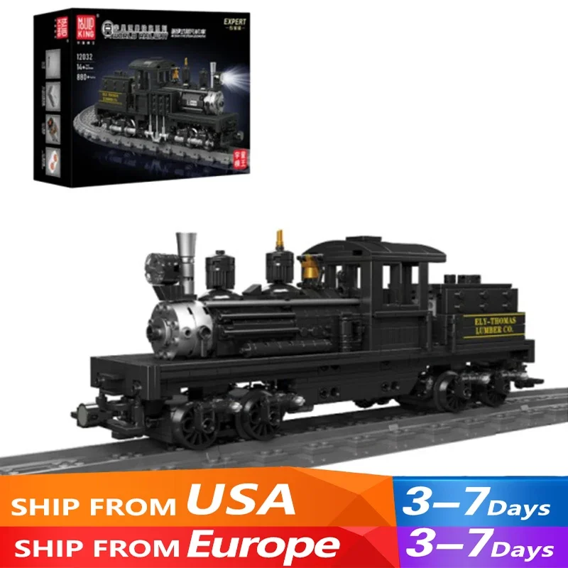 

880PCS Mould King 12032 Technical Remote Control Shay-type Steam Locomotive Building Blocks Railway Train Model Toys Kids Gift