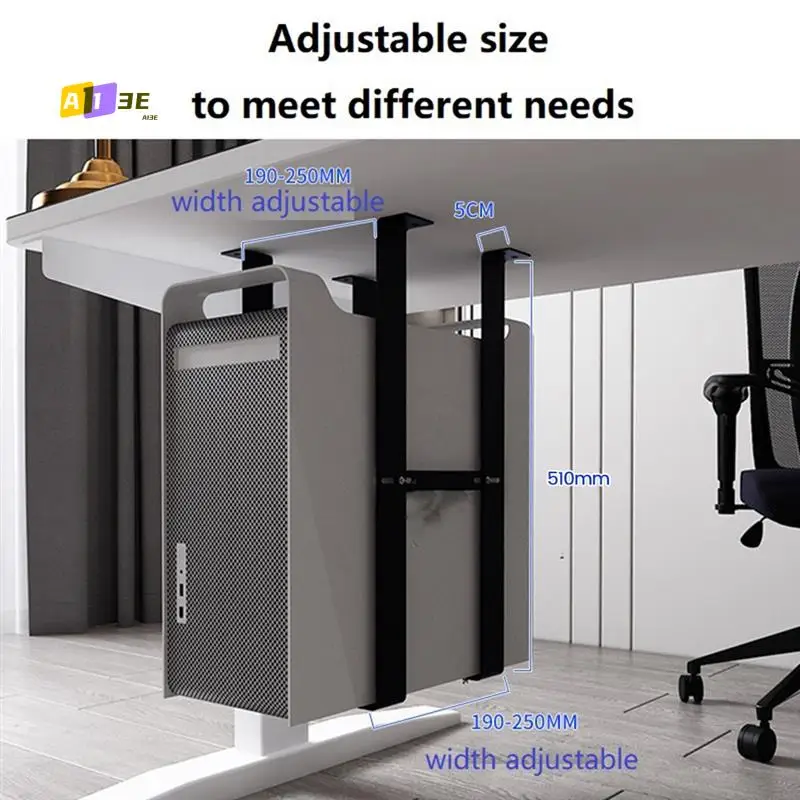 

A13E-1 Set Under Desk PC Mount Bracket For Computer Case Computer Mainframe Hanger Host Box Stand Bracket Rack