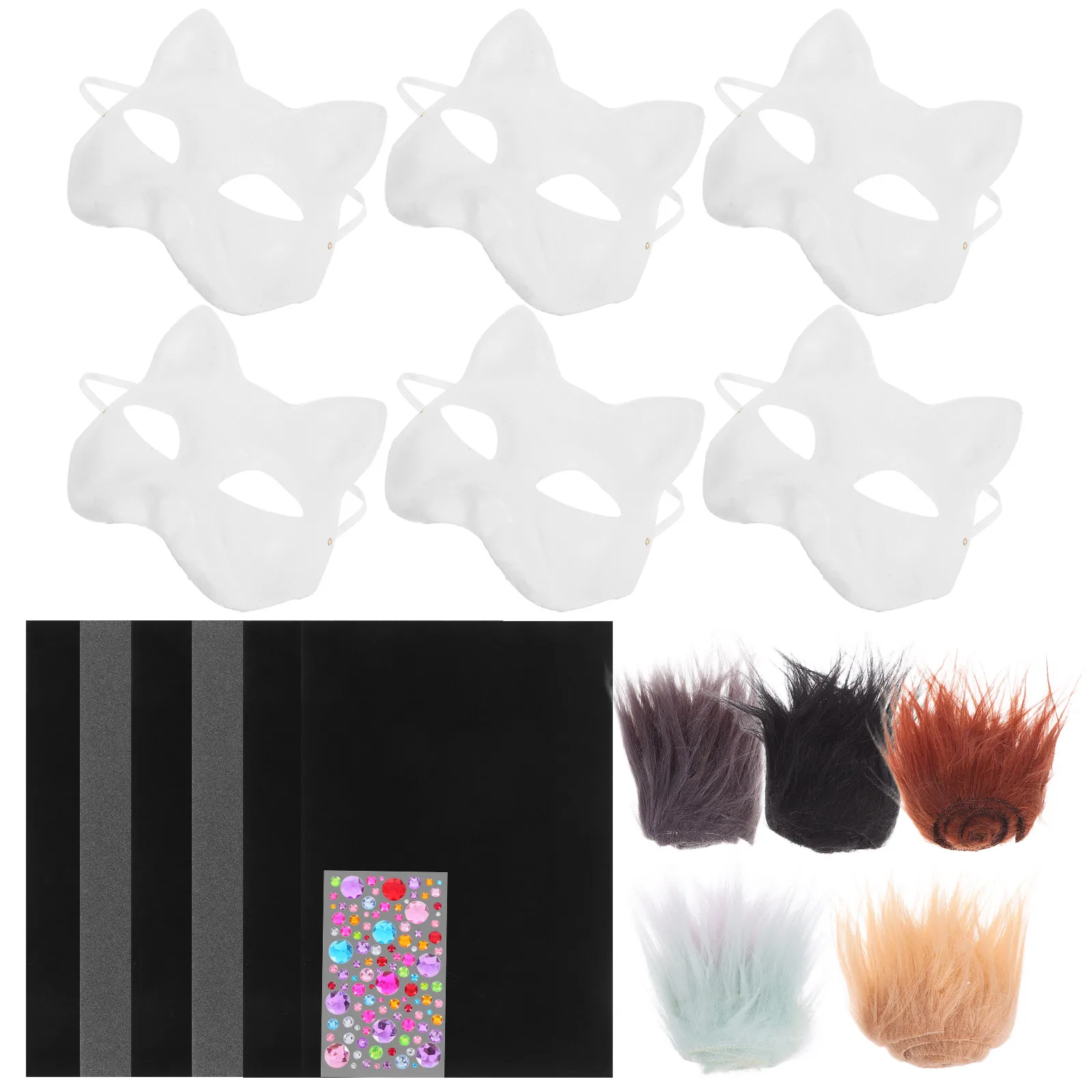 

Blank Cat Paper Animal Masks Unfinished Paper Cat Masks Blank Paintable DIY Craft Kit For Party Cosplay PropDecoration