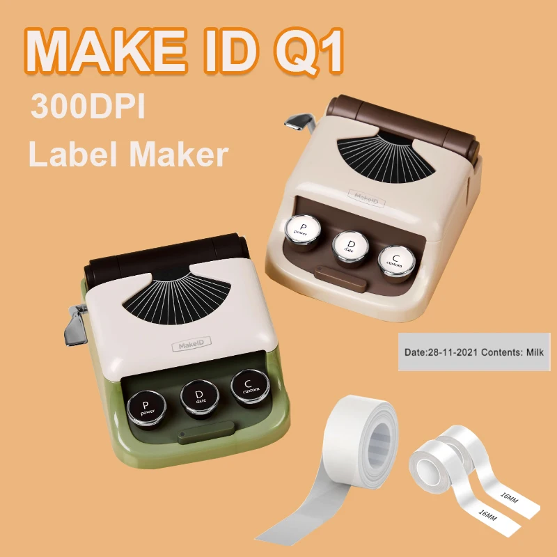 

Makeid Q1 Label Maker Machine HD 300DPI with label Smart Wireless Handheld Portable Thermal Printer Print Price Label Tape