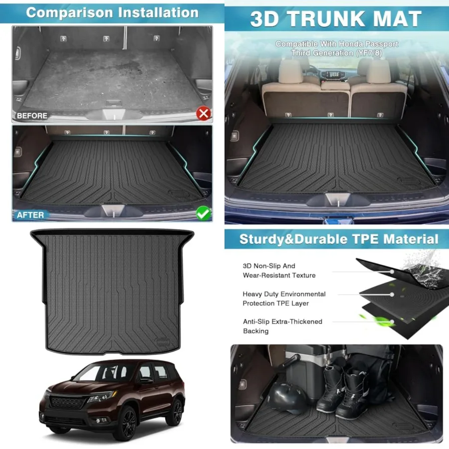 

Custom 2019-2025 All Weather Trunk Anti-Slip Rear Mat Black