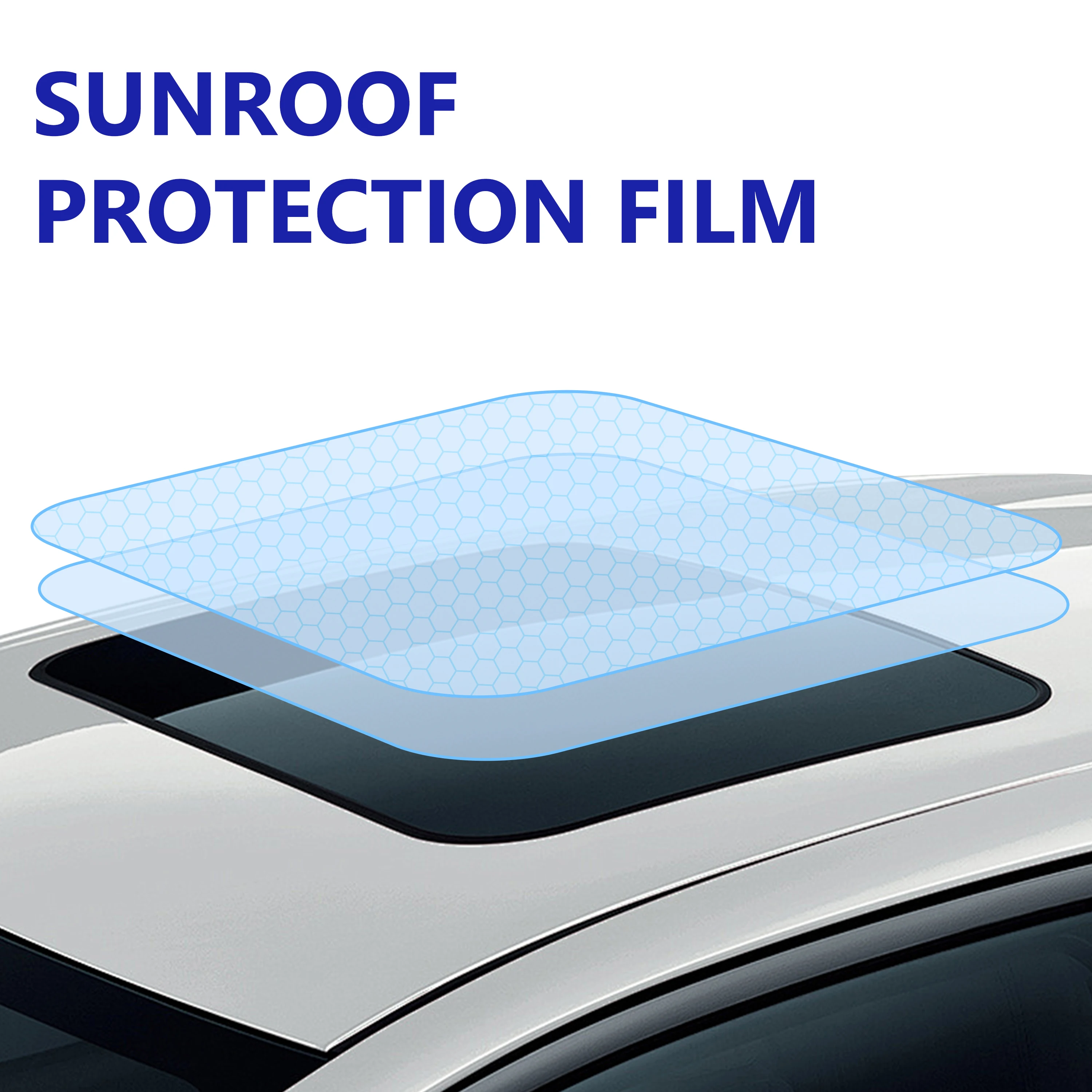 Wholesale 7.5Mil 99% Heat Rejection UV Blocking Light Blue/Blcak Car Sunroof Window Film Panoramic Skylight Protection Film