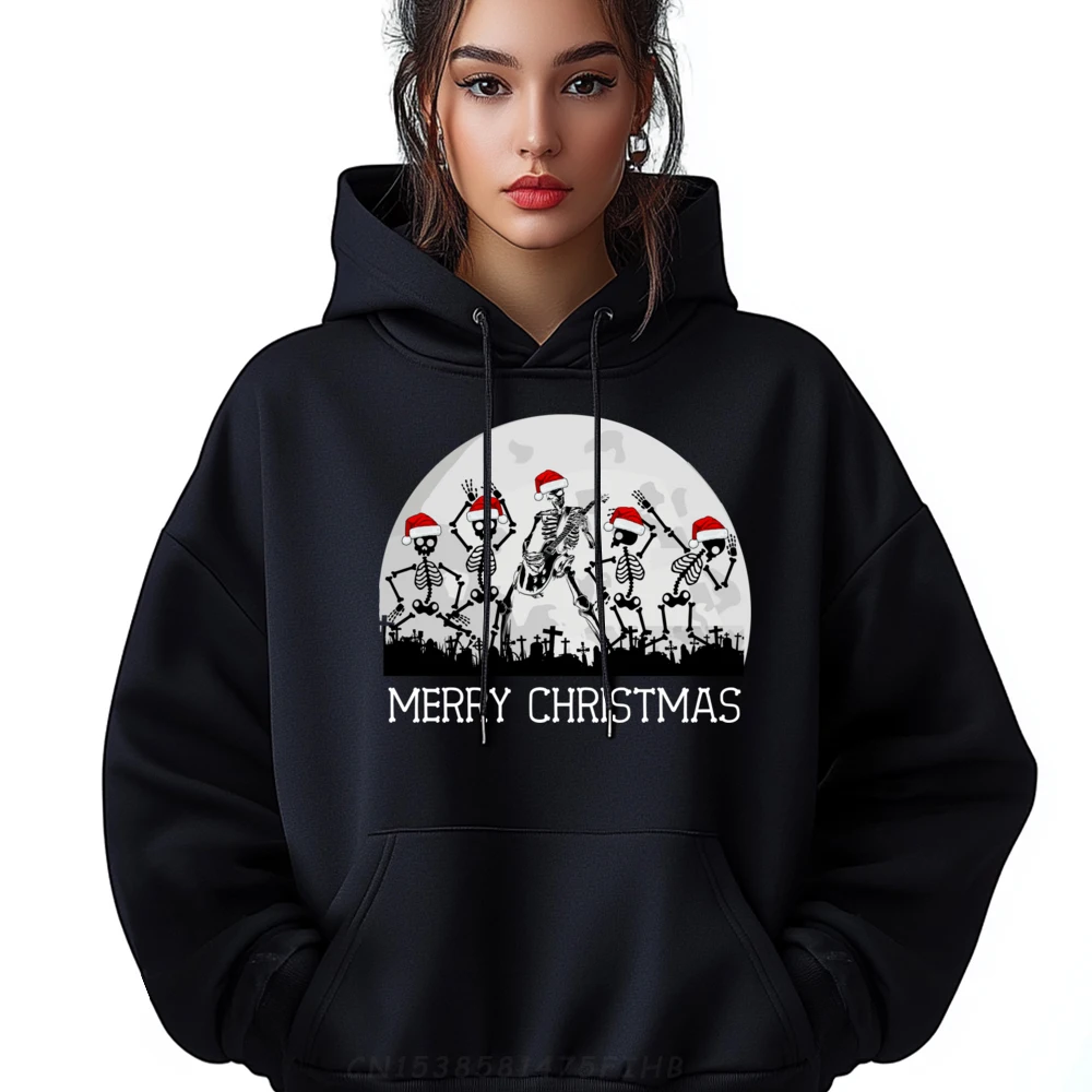 

Skeletons Dancing To Rock Guitar In Graveyard Merry Xmas Fashion Hoodie Men Gifts For Men Camisa Memorial Day