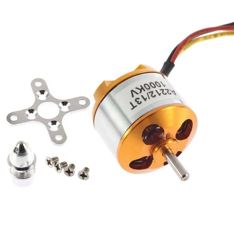 5 uds A2212 2212 Motor sin escobillas 930KV 1000KV 1400KV 1800KV 2200KV 2450KV para avión RC multicóptero sin escobillas Outrunner