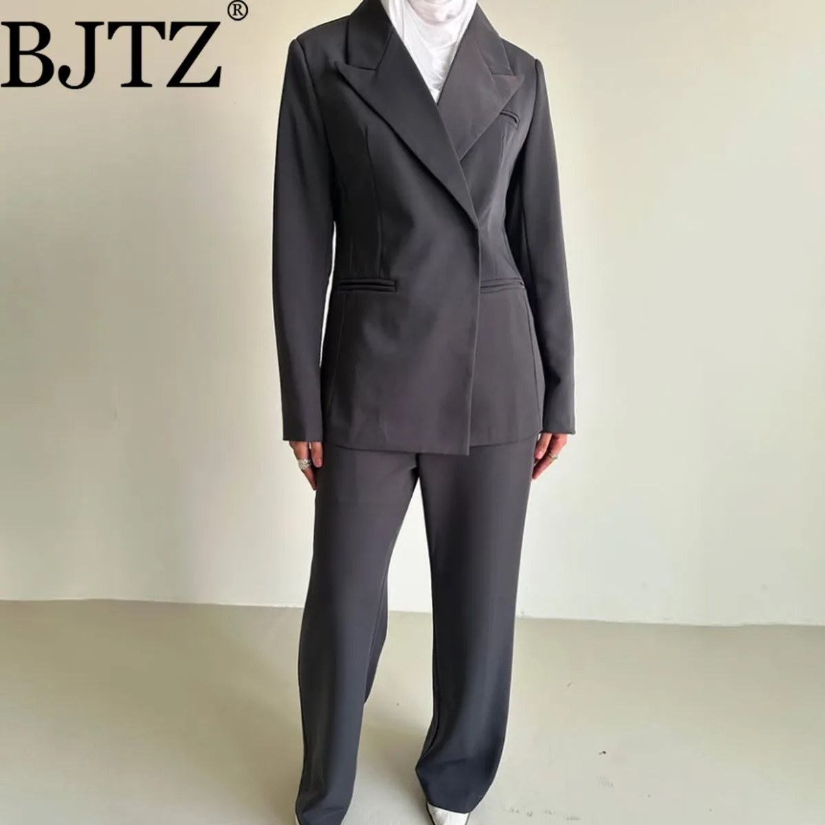

BJTZ продвинутый профессиональный костюм для женщин, весна-осень 202, новый офисный женский темпераментный женский пиджак, куртка, комплекты из двух предметов