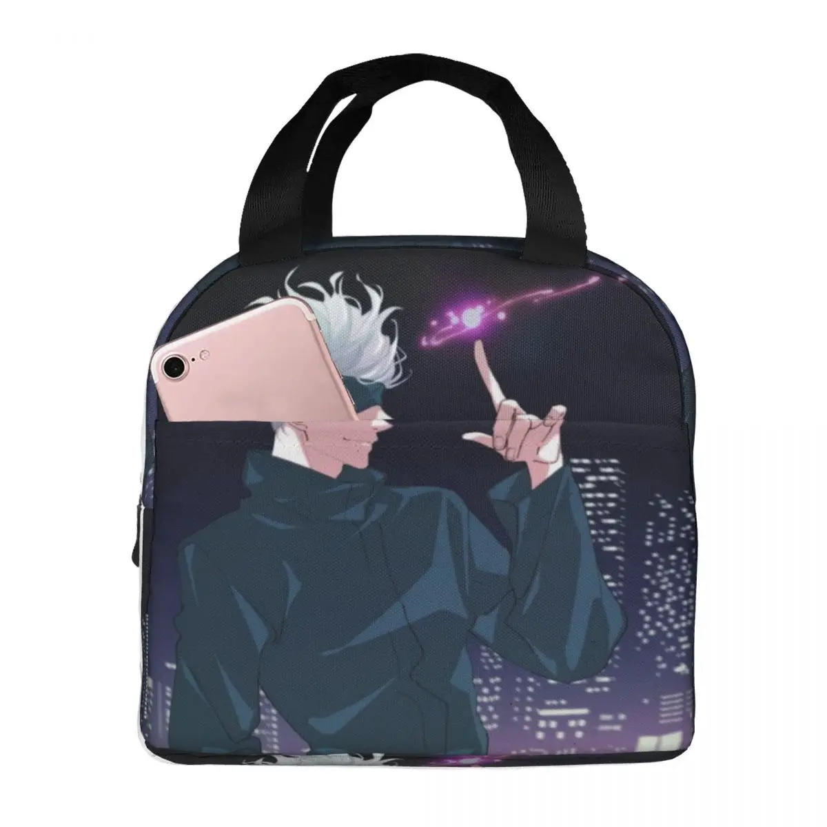 Jujutsu Kaisen Insulated Lunch Bags Leakproof Anime Gojo Satoru Meal Container Thermal Bag Tote Lunch Box College Men Women