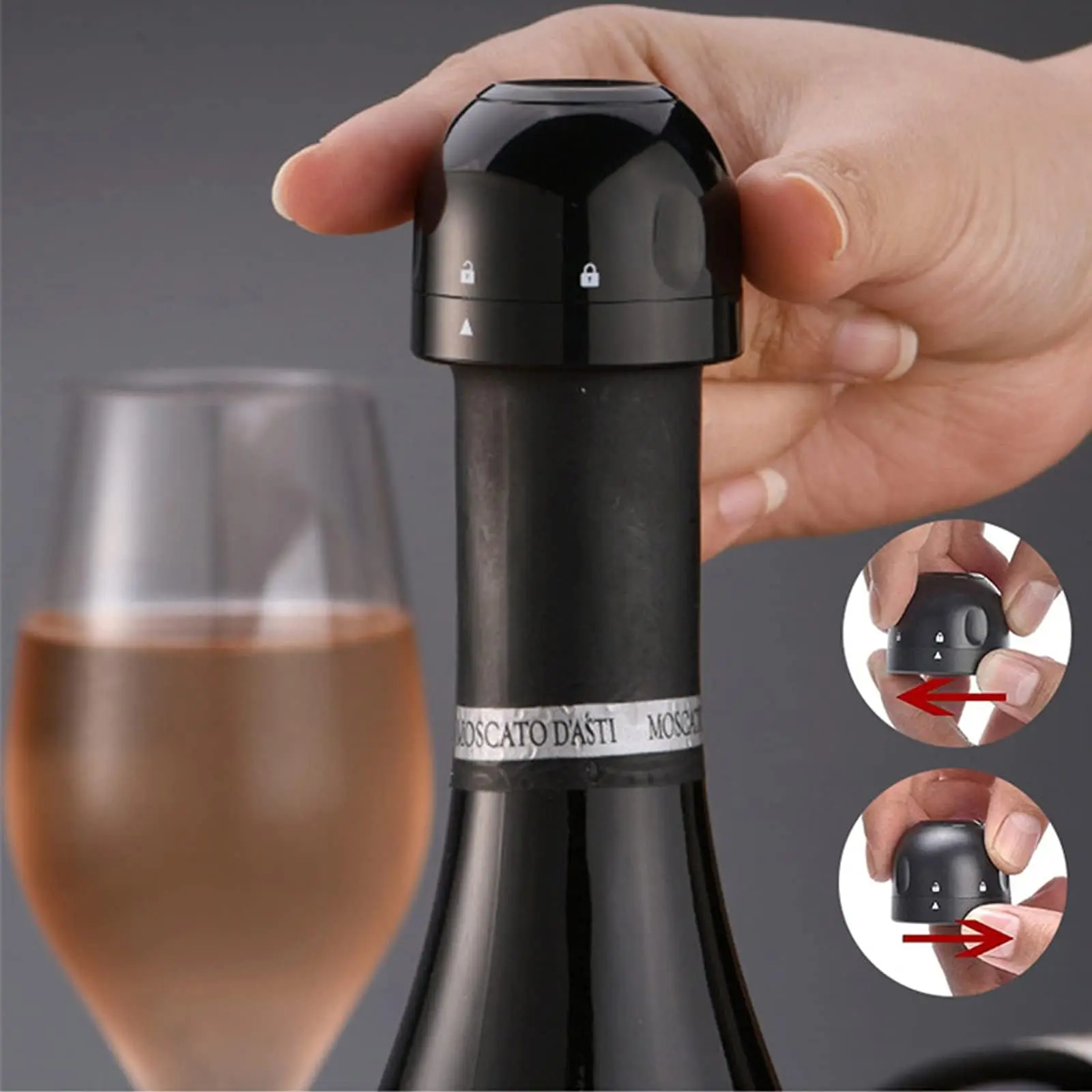 1/3Pcs Wine Bottle Stoppers Vacuum Sealed Cap Champagne Bottle Stopper Reusable Leak-proof Storage for Wine Plug Barware Tools