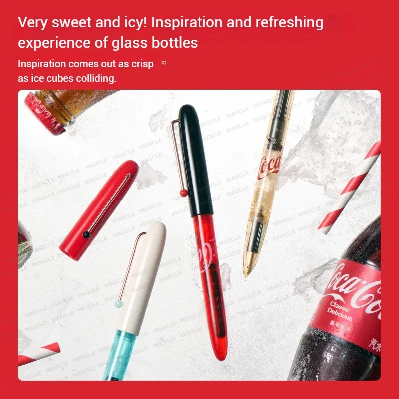 

KACO Fountain Pen Transparent Colored Pen Body EF Wrapped Pen Tip Calligraphy Practice Office Signature Creative Stationery