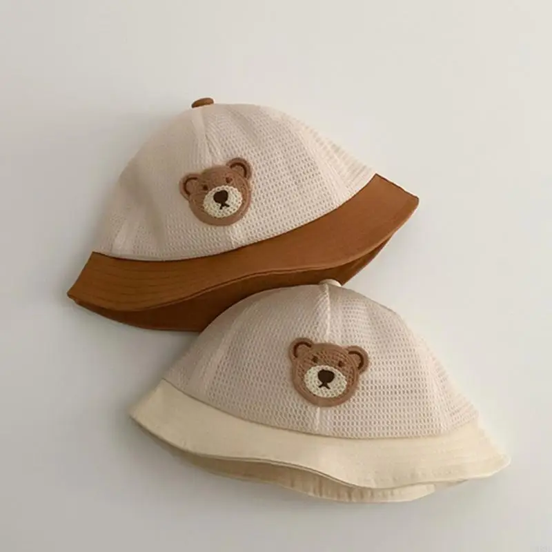 M89C طفل قبعة صياد التطريز قبة طفل الفتيات الفتيان قبعة دلو الربيع الصيف قبعة