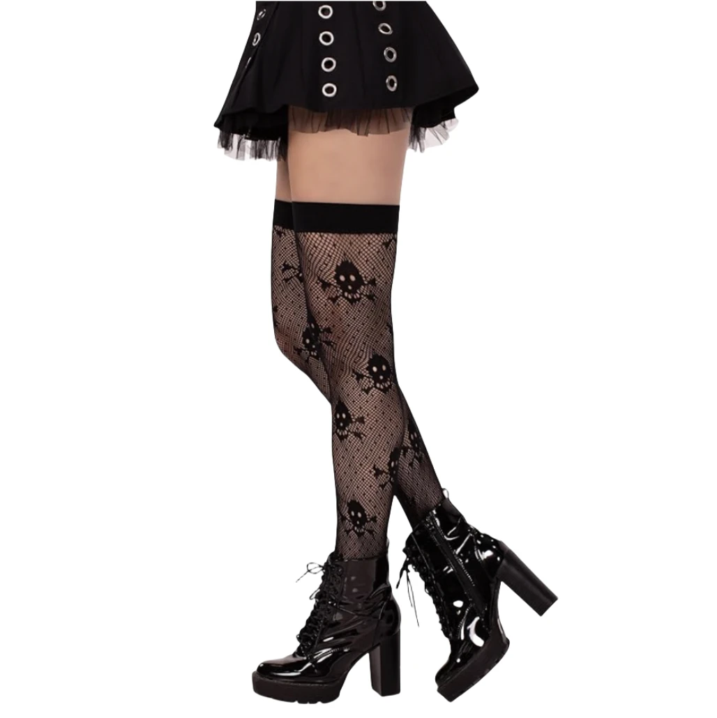 

Skeleton Halloween Stockings Gothic Breathable Mesh Socks for Women Underwear Sexy Lingerie Hot Stockings Club Party Wear