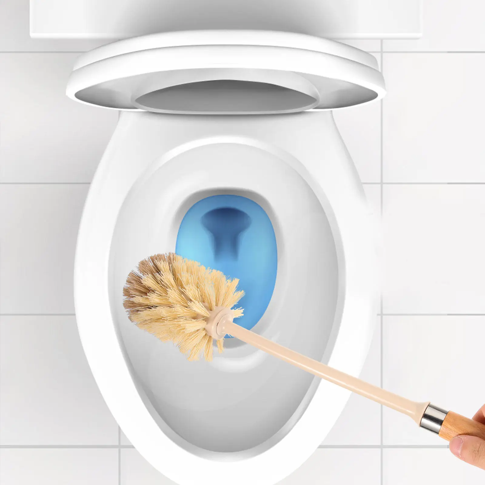 

Набор для чистки унитаза: щетка с длинной ручкой, прочными щетинками и нескользящей рукояткой, с подставкой, для уборки ванной комнаты и дома