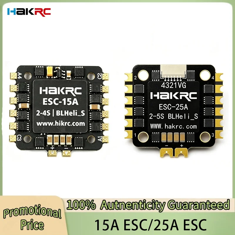 HAKRC 25A 4in1 ESC 2-4S BLheli_S, Dshot600 20x20mm for 3
