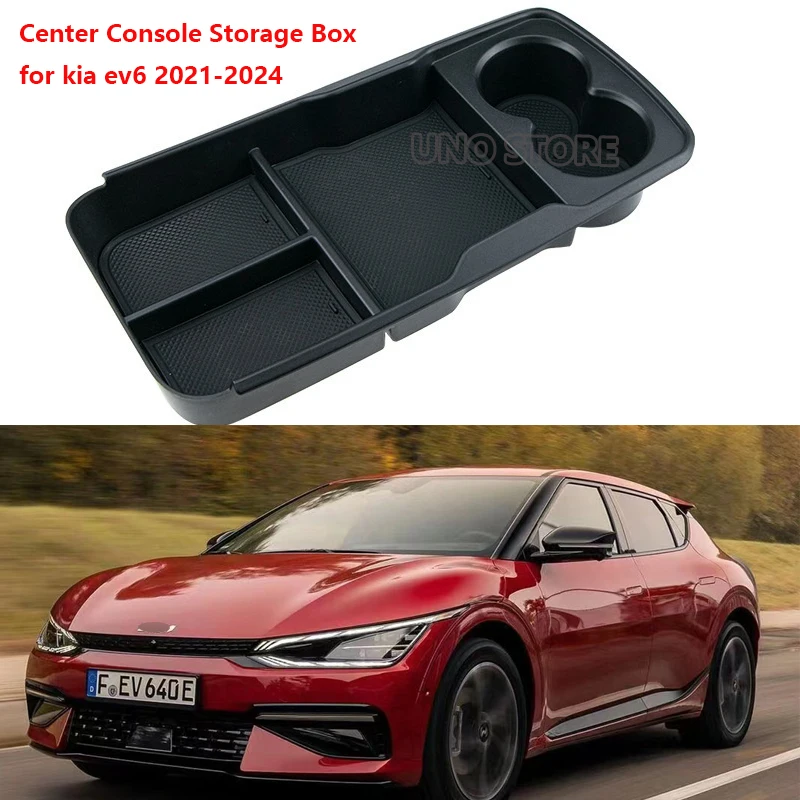 

ABS material car Interior Armrest Console Central Storage Box Box Cup Stand Water Cup Storage Box For Kia EV6 2021 2022 2023