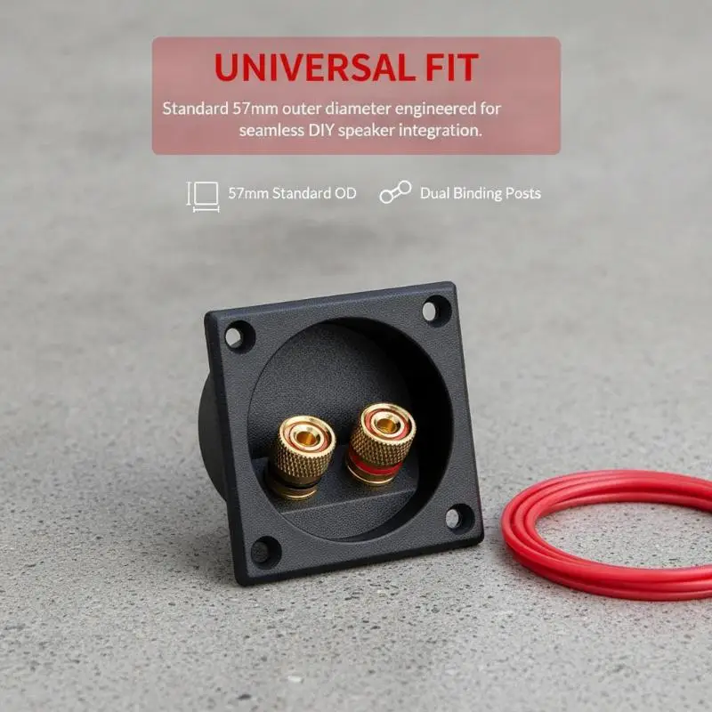 2Pcs Black Brand Speaker Terminal Connectors Round Boxes 2 Gilded Banana Jack Subwoofer Stereo Plug