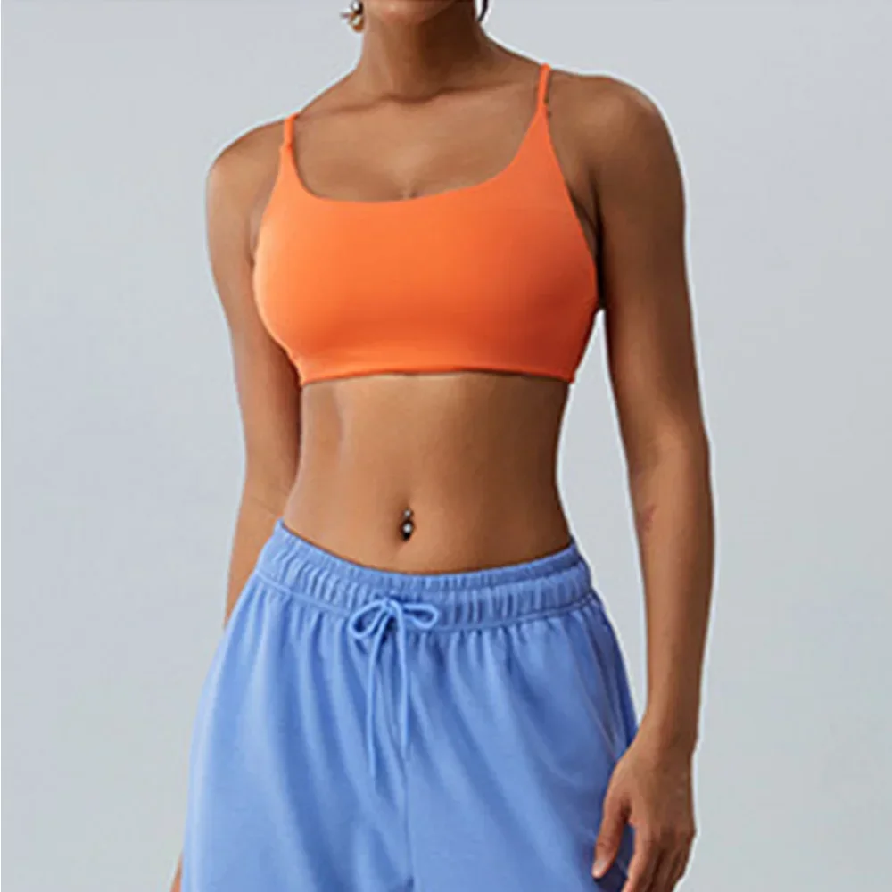 

Women Breathable Sports Underwear Cross Straps Back Fitness Tops Push Up Gym Crop Top Brassiere Sport Bra Gym Workout Yoga Bras