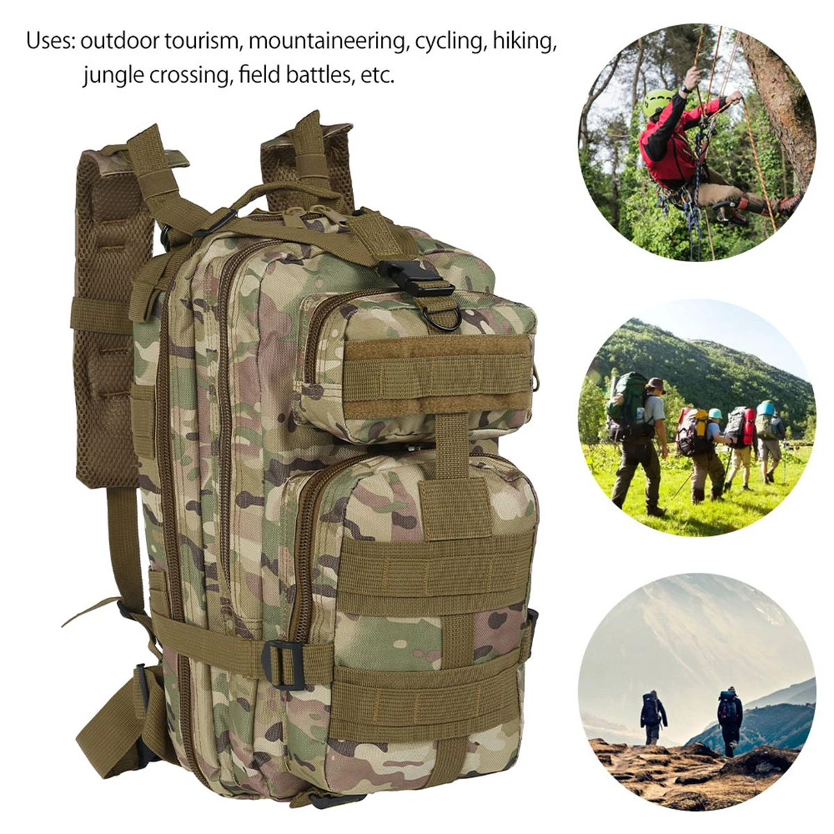 Camping Backpack Tactical Bag Large Waterproof Backpacks Camouflage Hiking Men Outdoor Bags