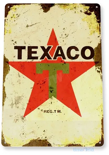 TIN SIGN Texaco Star Gas Oil Garage Rustic Retro Metal Décor C055 --Tin Sign