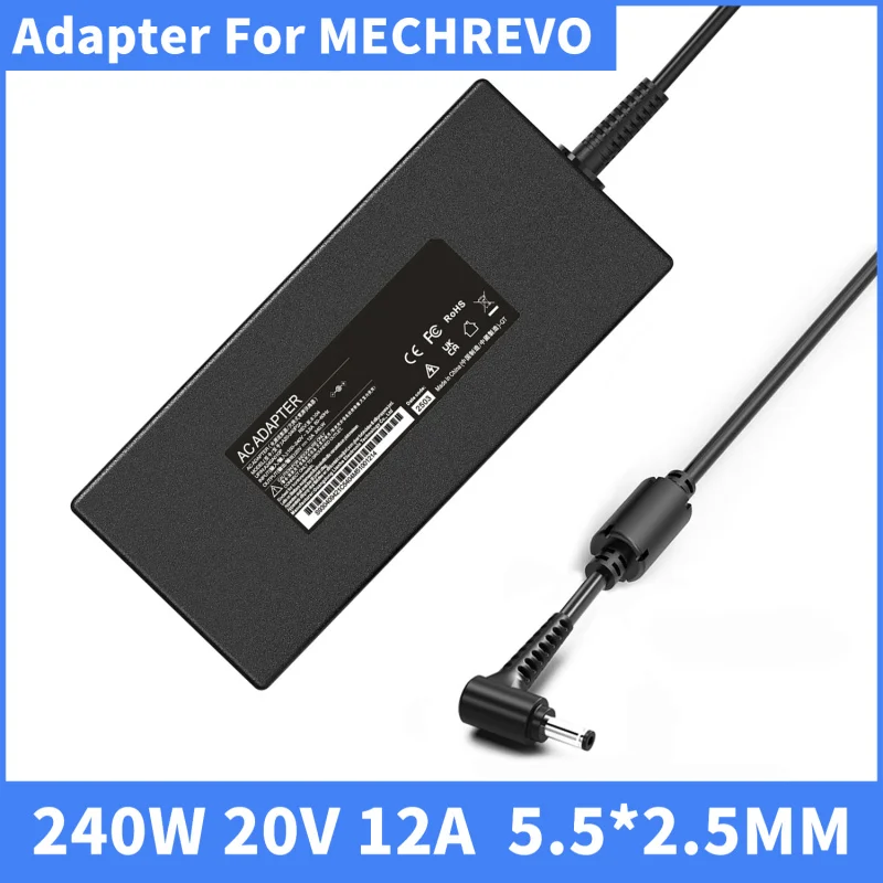 

240W 20V 12A Laptop Power Adapter for MECHREVO Titan 16S TongFang GM5AG7W Gaming Notebook AC Charger Supply Charging Cord
