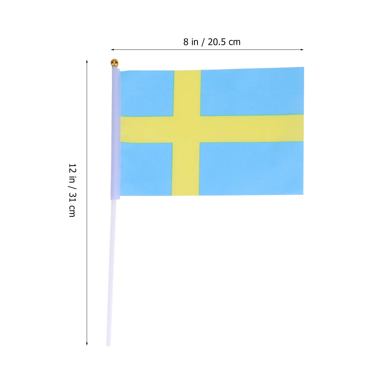 50Pcs Hand Held Stick Flags Sweden Small Portable Lightweight for Parties Sports Events Classroom Desk Decoration